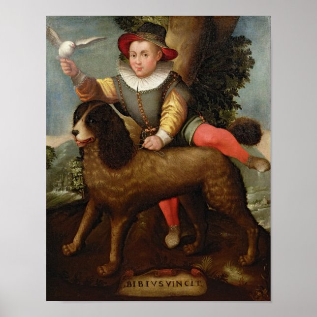 Poster Boy and Dog, "Bibius Vincit" (Devant)