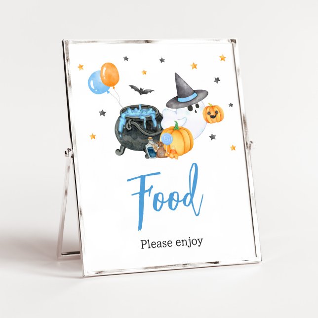 Poster Boy Little Boo Ghost Baby shower Food (Ghost Halloween Baby Shower
Food Sign)