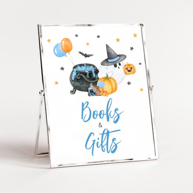 Poster Boy Little Boo Ghost Baby showers Livres et cadeau (Ghost Halloween Baby Shower
Books and Gifts Sign)