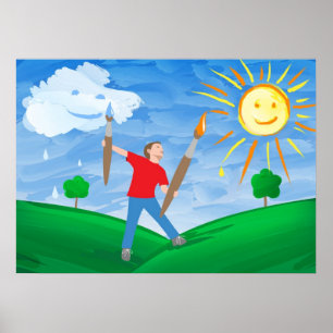 Poster Boy Painting Skies