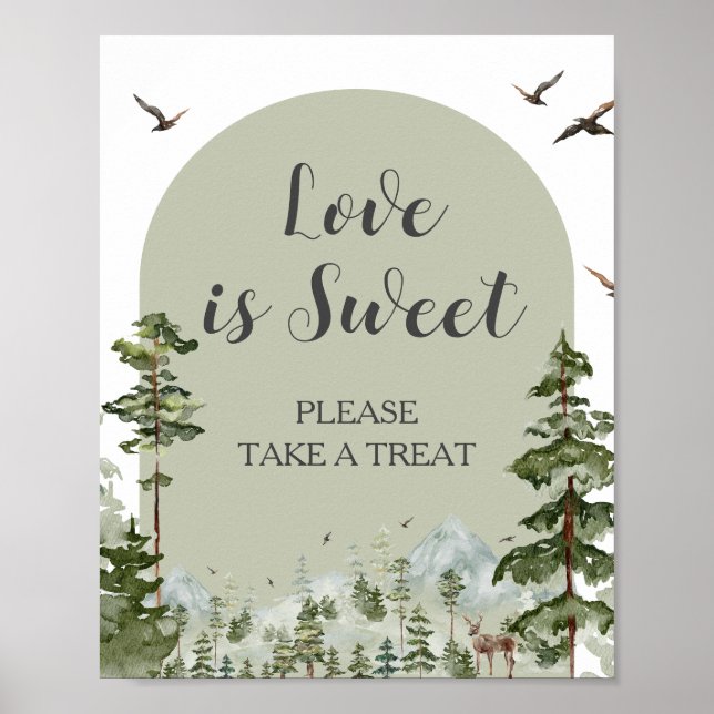 Poster Boy Pine Tree Forest Mountain Love is Sweet (Devant)