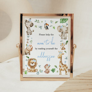 Poster Boy Wild One Safari Baby shower Enveloppe Station