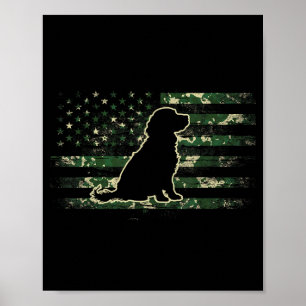 Poster Boykin Spaniel Camouflage Drapeau Américain USA Ch