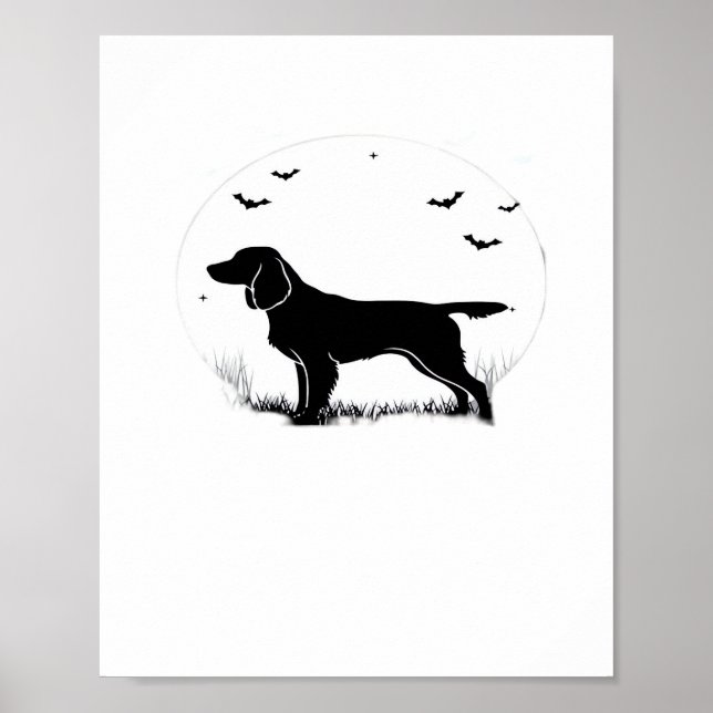 Poster Boykin Spaniel Dog - Halloween Moon Silhouette Cla (Devant)