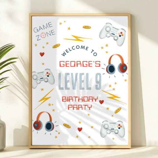 Poster Boys Cool Gaming Kids Birthday Welcome Sign (Créateur téléchargé)