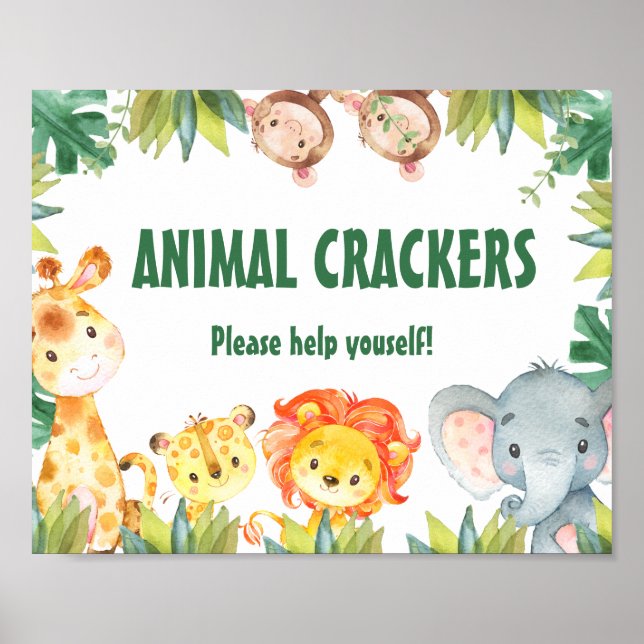 Poster Boys Foliage Wild One Safari Animaux Symbole d'ann (Devant)