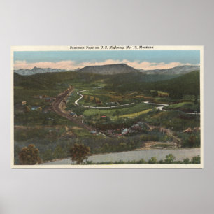 Poster Bozeman, Montana - col Bozeman sur la route 10