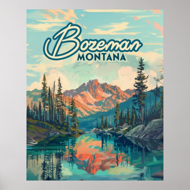 Poster Bozeman Montana Montagnes Rocheuses Vintage (Devant)