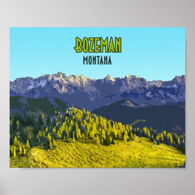 Poster Bozeman Montana Montana Vintage (Devant)