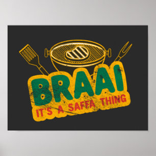 Poster Braai C'est un truc de safra - Cadeau de barbecue 