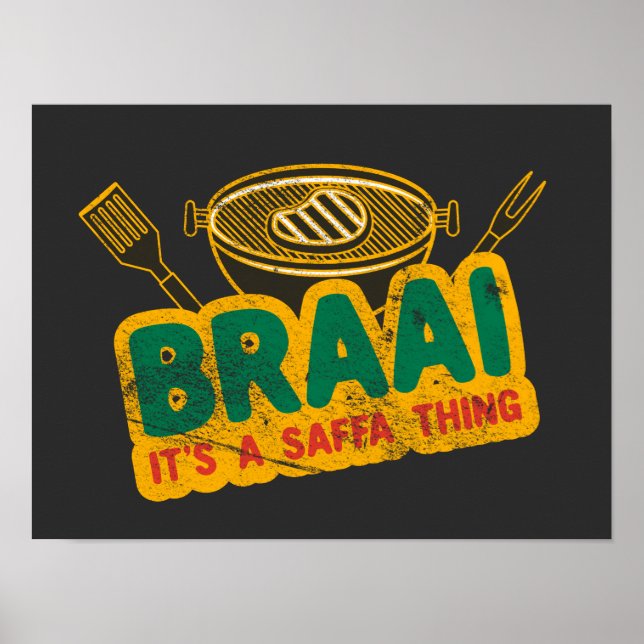 Poster Braai C'est un truc de safra - Cadeau de barbecue  (Devant)