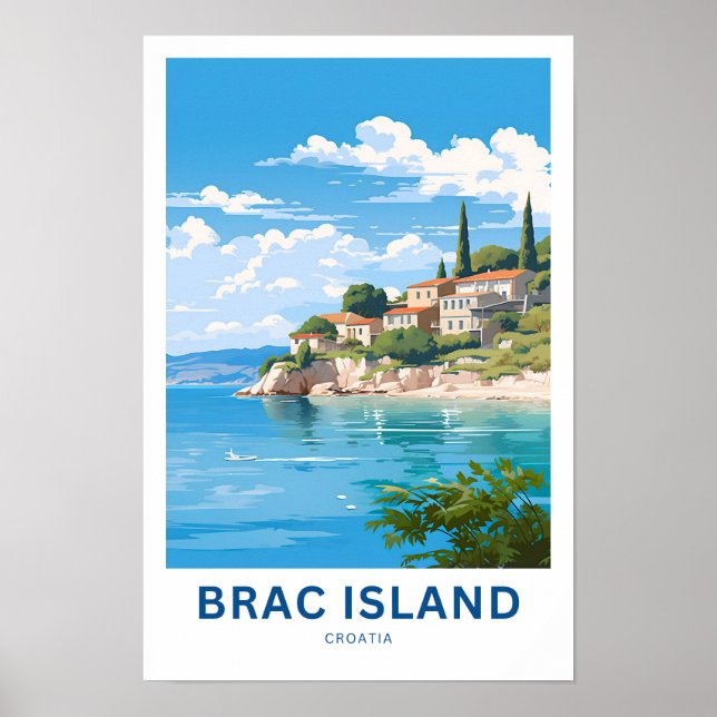 Poster Brac Island Croatie Imprimer Voyage (Devant)
