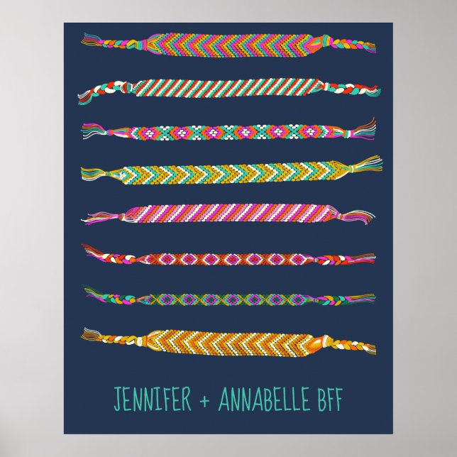 Poster Bracelets d'amitié Illustrations Personnalisées (Devant)