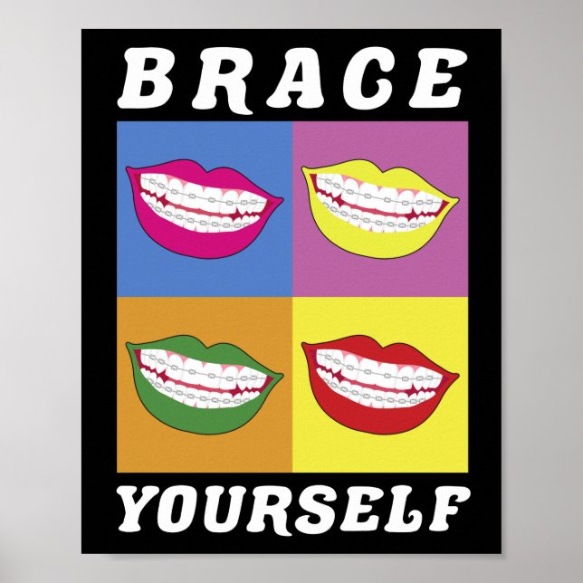 Poster Bracelets Dentist Funny Orthodontist Se confronter (Devant)