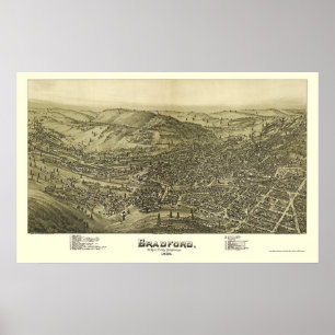 Poster Bradford, PA Carte panoramique - 1895