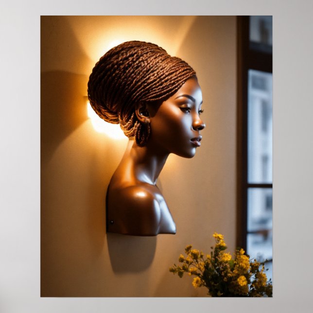 Poster "Braids en fleur : 3D Wall Sconce Delight" (Devant)