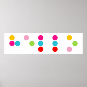 Poster Braille aveugle alphabet lettres bonjour texte