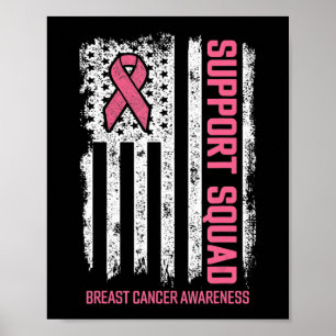 Poster Braille Cancer Shirts Support Squad Breast Cancer