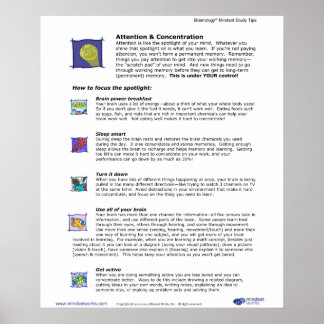 Poster Brainology® 3 : Attention et concentration