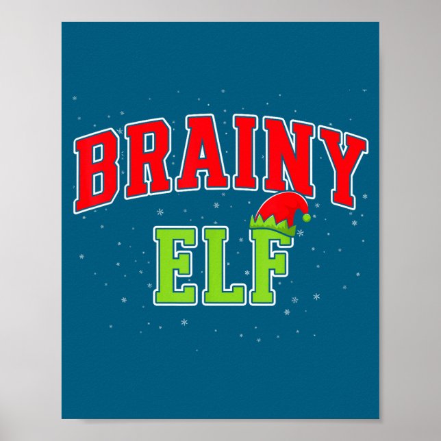 Poster Brainy Elf Christmas Family Matching Group Xmas  (Devant)