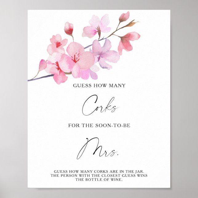 Poster Branch Sakura - Devinez combien de bouchons (Devant)