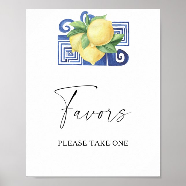 Poster Branche de citron à l'aquarelle - cadeaux, n'hésit (Devant)