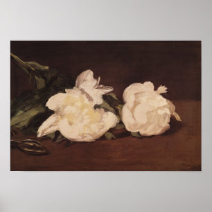 Poster Branche de Manet   des pivoines et des sécateurs