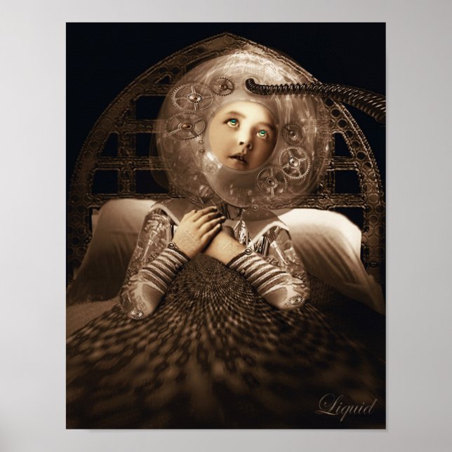 Poster Branché sur l'impression de grille (Devant)