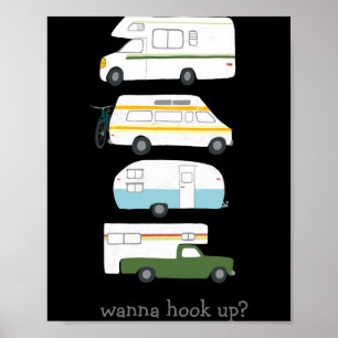 Poster Brancher drôle de camping-car Vanlife Rv remorque