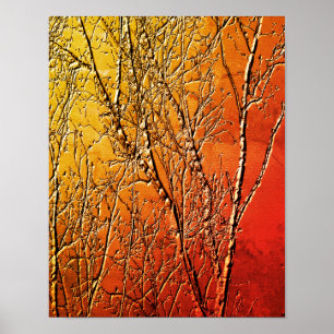 Poster Branches Abstraites d'arbre à bouleau nu