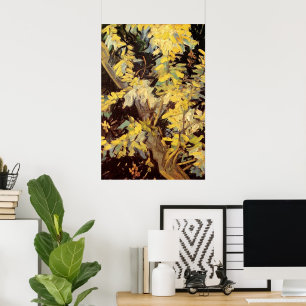 Poster Branches de l'acacia florissante par Vincent van G