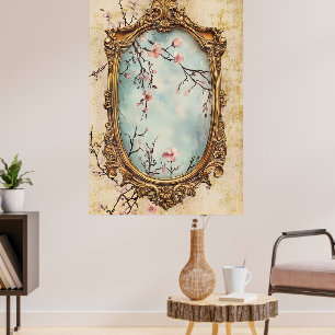 Poster branches de prunier japonais en fleurs et texte an