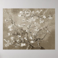 Branches Van Gogh Almond en Bloom - Sepia