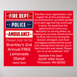 Poster Brantley's Fire Police Ambulance Thunder_Cove Post