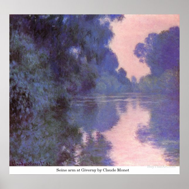 Poster Bras de Seine à Giverny par Claude Monet (Devant)
