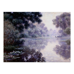 Poster Bras de Seine près de Giverny dans le brouillard
