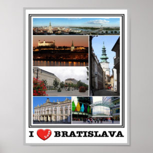 Poster Bratislava - I Love - Slovaquie -