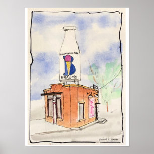 Poster Braums Milk Bottle Building - Oklahoma City, OK