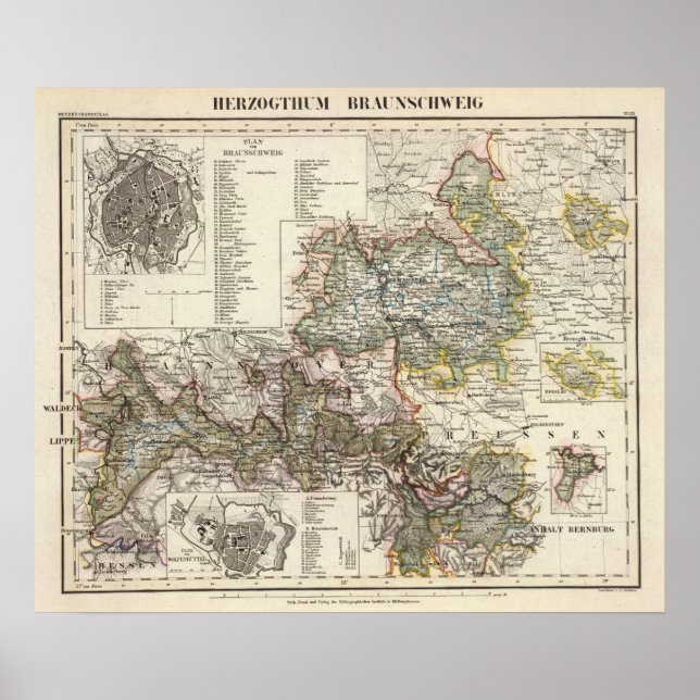 Poster Braunschweig et Wolfenbutte Allemagne (Devant)