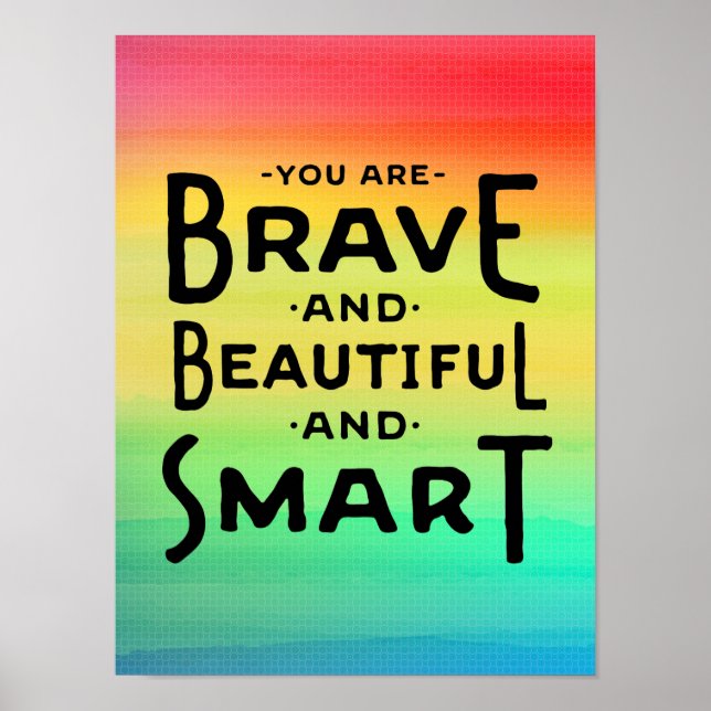 Poster Brave, belle et Smart Wall Art (Devant)