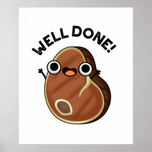 Poster Bravo Funny Steak Pun