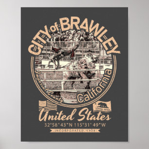 POSTER BRAWLEY CITY CALIFORNIA - CATTLE CALL RODEO