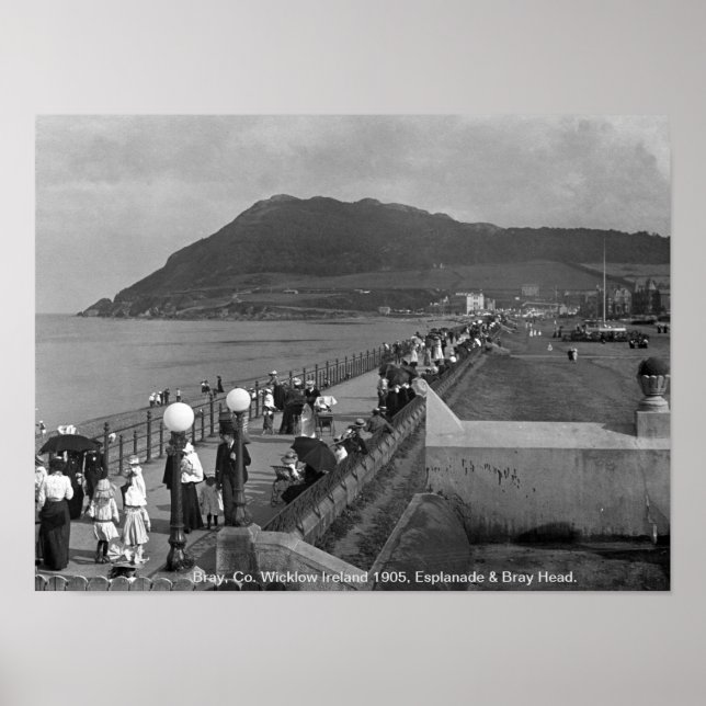 Poster Bray Head & Esplanade 1905 Co. Wicklow Irlande (Devant)