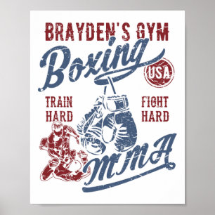 Poster Brayden's Gym Boxing Mixed martial art Retro Desig