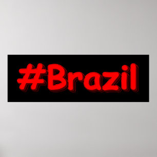 Poster "#Brazil" Joli design. Commandez dès maintenant 
