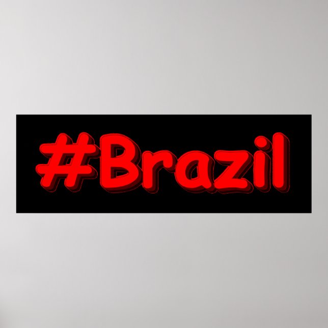Poster "#Brazil" Joli design. Commandez dès maintenant  (Devant)