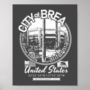 POSTER BREA CALIFORNIA - VILLE DE BREA CA