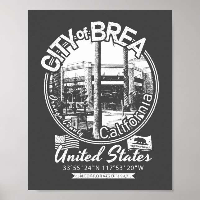 POSTER BREA CALIFORNIA - VILLE DE BREA CA (Devant)