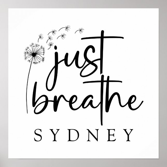 Poster Breathe Dandelion Nom personnalisé (Devant)