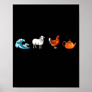 Poster Brebis de mer poule thé blague drôle citation dict